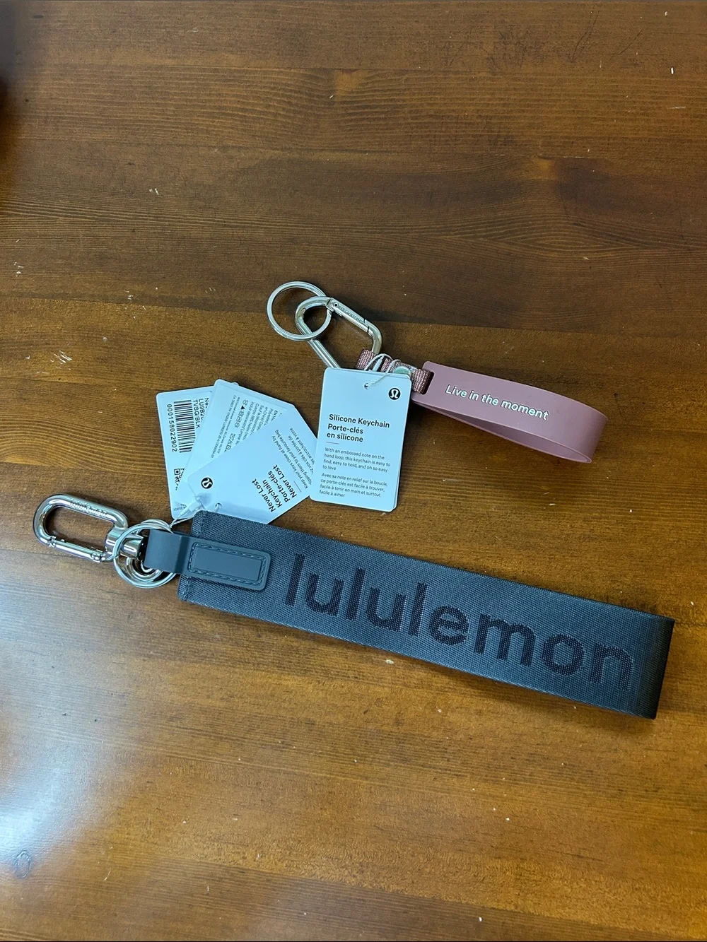 NWT Lululemon Never Lost Keychain and Silicone Keychain Bundle